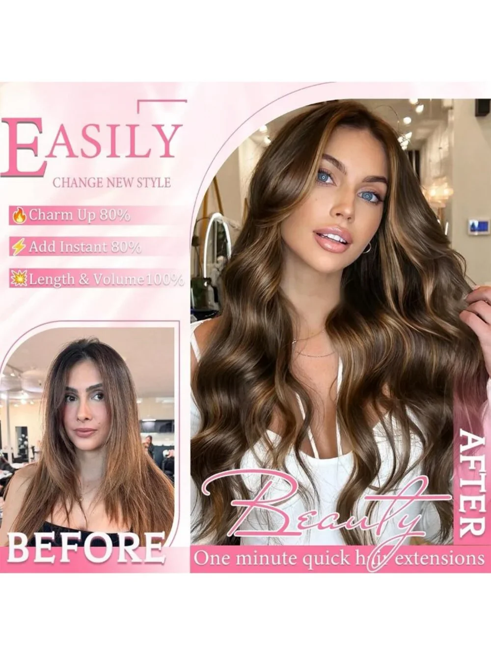 Seamless Clip-In Hair Extensions - 16